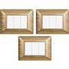 gloca Set Placche Plastica Satinata Compatibili Matix (3 Pezzi Oro satinato, 3 Posti)