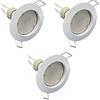 TOT Electric KIT X3 Faretti Completo di Ghiera GU10 E Portalampada in Ceramica 7 Watt 500 Lumen Ottima Qualità Alta Luminosità CONFEZIONE DA 3 Luce Calda 3000, Ghiera Bianca