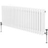 Monster Shop Radiatore Termosifone a 3 Colonne 600mm x 1192mm Moderno Centralizzato Bianco in Acciaio Inox Orizzontale a Parete Cucina Soggiorno Bagno Kit di Fissaggio e Spazzola Inclusi