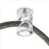 Amarcords - 5 Decentratori a uncino da soffitto per lampade e sospensioni. Gancio hook da soffitto a discesa verticale con regolazione cavo a vista - Decentratore cavo elettrico colore TRASPARENTE