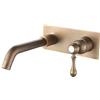 QUINTO Rubinetto A Parete Per Lavatoio Rubinetto Da Incasso In Rame Caldo E Freddo Pre-Incorporato Lavabo A Muro Lavabo Bagno Rubinetto Per Lavabo Casa Pannello Marrone