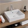 OGOMONDO Lavabo Da Appoggio Ceramica Bianco Lavandino Lavello Arredo 2 Misure (1, 41x41x15 cm)