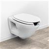 Inbagno WC sospeso per disabili con apertura frontale, H. 37 cm, design ergonomico in ceramica bianca lucida