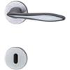 Ghidini Maniglia per porte interne LITZ, zama, finitura zcs, con rosetta tonda Ø50x5 mm e bocchetta foto CHIAVE, adatta per porte con spessore di 38-42mm