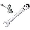 MIRSTORE CHIAVE COMBINATA SNODABILE A CRICCHETTO IN ACCIAIO CROMO VANADIO CRV (24 mm)