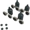 HUYGB Rotelle Box Doccia Ruote/rulli/pulegge/rulli/ruote for porta doccia in lega di zinco con cuscinetto di diametro 19 mm/20 mm/23 mm/25 mm/27 mm Ruote Box Doccia(4pcs lower part,25mm)