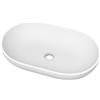 doporro Lavabo da Appoggio, Lavandino Bagno 54x34x10.5cm, Lavabo Ovale da Minerale Fuso Colossum808, Biano Opaco