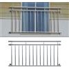 ECD Germany Ringhiera Balcone Francese 90 x 184 cm con 14 Barre Lucido in Acciaio Inox Supporto Protezione Finestre Griglia Parapetto Balaustra Inferriata a Sbarre Recinzione da Terrazza