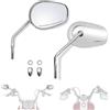 FOVPLUE LTMOTO Specchietti retrovisori cromati filettati per moto Harley Davidson Road King FLHT FLHR FLHTC Classic, adatti alla maggior parte delle moto Harley Davidson filettate da 8 mm