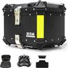 CcacHe Bauletto Per Moto, 36L 45L 55L 65L Bauletti Per Moto Impermeabile Baule Per Casco Alluminio, Box Bagagli Per Moto Con Serratura Di Sicurezza Top Case Per Conservazione Casco(Nero,45L)