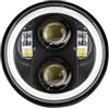 ZHANFEIS Faro Moto Per Shadow VT 600 700 750 1100 Per VTX 1300 1800 Faro Anteriore Motocicletta Faro A LED Da 5,75 Pollici Fari Anteriori Moto(Black Halo)