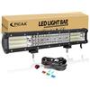PICAA 18 pollici 45cm 450W Barra LED Fuoristrada con Cablaggio Kit, Quad Rows Barra Luce Led, Barra Luminosa a Led 6000K Bianca Luci di Lavoro per 4x4 Auto SUV UTE ATV 12V 24V
