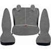 Generico Coprisedili Auto Completi in cotone per toyota aygo, 7 Pezzi, Cotone grigio, Posteriore Diviso