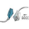 A-Pro Coppia Specchietti Retrovisori Specchi Moto Custom Argento Adattatori DX+SX