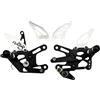 avdb-moto Supporto Pedane Arretrate Regolabili Compatibile con KAWASAKI ZX6R ZX-6R ZX6-R ZX600R 2009-2012, ZX6R ZX-6R ZX6-R ZX636E 2013-2018, ZX6R ZX-6R ZX6-R ZX636G 2019-2022 Racing AVDB (Silver)