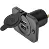IWH 19006 | Presa doppia USB per auto | 12 V-24 V accendisigari | Adattatore caricabatterie | 5 V 2,1 A | Adattatore di alimentazione USB per auto, moto, camper, camion, SUV ecc |
