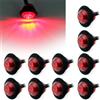 GSRECY - Luci di segnalazione anteriore, posteriore e laterale a LED rotonde sigillate da 1,9 cm, 24 V, impermeabili, per auto, camion, barche, roulotte, autobus, pullman, roulotte RV (rosso, 24 V)