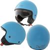 A-Pro Casco Jet Demi Scooter Moto Omologato ECE 22-06 Visiera Parasole Blu L