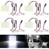 QAUBEN Super bianco risparmio energetico 5050 12-SMD LED pannello cupola luce auto auto piastra di lettura interna luce tetto soffitto interno cavo lampada + T10 BA9S Festoon adattatore DC 12V 4pcs