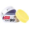 SOFT99 White Wax - Cera Morbida per Auto, 350 g, Formula Ibrida con additivo alla Carnauba, Rivestimento idrofobico, Protezione della Vernice e profondità del Colore, Kit con applicatore