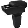 YJYWZH Bracciolo per Peugeot 206 206CC 1998-2012 con Vano Smartphone | Vano smartphone,Portabicchieri,Doppio vano portaoggetti,Bracciolo centrale scorrevole,Pelle PU,Base specifica per veicolo