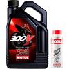 Motul Duo Olio Moto 300V Factory Line Road Racing 4T 10W-40, 4 Litri + Engine Clean 200ml