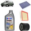 OP Kit tagliando 3 filtri + 4L olio Mobil FE 5W-30 per Ford Fusion 1.4 benzina 2002-2014