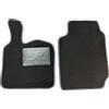 Generico Tappetini Auto per Smart ForTwo 450/451, Set 2 Pezzi in Moquette Nera, con Bordino Antiscivolo e Battitacco (qualità moquette standard 6 mm, bordino grigio scuro)