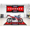 wibeart Tappetino per Moto MPM per HRC Racing Style - Tappetino da parcheggio Lavabile Antiscivolo Resistente all'olio e all'Acqua per Garage, Showroom | Dimensioni 1: 86.6 x 39.4/220 x 100 cm