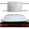 Generic Copertura per parabrezza posteriore - copertura per auto per neve e ghiaccio | copertura neve per auto, 2 strati in alluminio luminoso, copertura invernale per parabrezza auto con gancio e magnete