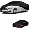 generico Telo copriauto esterni Compatibile con Audi S6 C8 2019-2025,antivento,antipioggia,antineve,antisole impermeabile,protezione per tutte le stagioni (black orange)