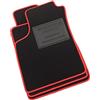 ASC Tappetini Auto Compatibili con Fiat Panda 169 II Serie 2003-2012, Moquette su Misura con Bordo Antiscivolo Rosso, Battitacco in Gomma