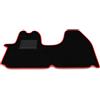 Generico Tappetini compatibili con Opel Vivaro 2001-2014 - Anteriori, bordo rosso, kit tappetini auto personalizzati, set tappeti in velluto, tappeto auto