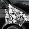 Auto-Dress Stickerbomb Auto-Folie con tecnica a canali d'aria per 3D Car-Wrapping (50x150 cm, Design: Sponge, Colore: Nero-Bianco, Finitura: Opaco)