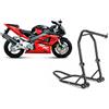 WinNet Cavalletto alzamoto sotto canotto di sterzo alza moto per alzare sollevare la ruota gomma anteriore compatibile con Honda CBR 600 900 1000 RR Fireblade 650 F CBR650 CBR650F 650F 600RR 500R 500 R