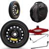 Generico Ruotino Di Scorta Compatibile con Jeep Renegade (BU) 5 Fori Gomma 125/80 R17 Da Anno 2014 Fino ad Anno 2025 Con Kit Accessori Cric Crick Chiave e Sacca 125 80 17 17