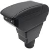 KAERGK Scatola portaoggetti a doppio strato per bracciolo per Hyundai i10 2021 2022 2023, consolle centrale con scatola portaoggetti e 4 porte USB, accessori per bracciolo con portabicchieri, nero