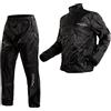 A-Pro Giacca Impermeabile Pantaloni Antipioggia Moto Scooter Alta Visibilità NERO L
