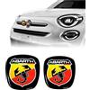 Abarth Adesivo 3D Logo Scudetto Ufficiale per Fiat 500X, Anteriore e Posteriore, 75 x 69 mm, 71 x 65 mm, Rosso (21559A-21548A)