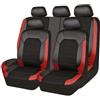 ZSALTT 9 Pezzi Coprisedile per Auto Coprisedile, per Suzuki Vitara 2020-2024 Traspirante Impermeabile Pelle PU Set Completo di Accessori Interni,C/Red