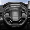 DZNEFYUP coprivolante auto Adatto Traspirante Pelle Volante Coprivolante Antiscivolo Durevole Per Peugeot 206 208 3008 308 207 307 2008 508 5008 407 107(Ovale nero 2 pezzi)