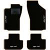 QUEMAR Tappetini Auto per Alfa Romeo 147, Bordo Beige, 4 Ricami | 2000-2012 / Kit Tappeti Moquette e Gomma su Misura / Set 2 Anteriori + 2 Posteriori / Ricami e Colori Personalizzati