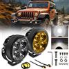 Shkalacar Fari fendinebbia a LED per Moto, Faretti supplementari Moto da 90 W e 9000 lm con coperture Color Ambra, staffe di Montaggio per Lenti per trattori, Camion, ATV, UTV, SUV, 2 Pezzi
