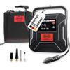 HEYNER® Compressore mini I, borsa I 12 V/120 W, aria compressa 10 bar/150 PSI, manometro digitale, illuminazione a LED, pompa ad aria elettrica, compressore portatile, 10 bar, accendisigari