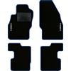 QUEMAR Tappetini Auto per Opel Corsa D - E, Bordo Blu, 2 Ricami