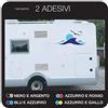 kamiustore Adesivo Tramonto su Onde per Camper, roulotte e Barche in Vinile - Kit 12 Adesivi componibile (Azzurro/Giallo)
