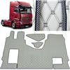 EVELTRUCK Set di tappetini per auto compatibile con Mercedes Actros MP4 MP5 MP6 (Beige, fili neri, sedile passeggero non ammortizzato)