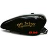 Pimastickerslab Kit 2 adesivi moto serbatoio old school bobber chopper harley custom vintage old style cod. 1666 (091 ORO, LUCIDO (glossy_lucid))