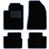 QUEMAR Tappetini Auto compatibili con Alfa Romeo GIULIETTA dal 2016/ Kit Tappeti in Moquette e Gomma su Misura (Set 2 Anteriori+2 Posteriori)/Ricami e Colori Personalizzati (Bordo Blu, 0 Ricami)