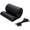 Generic Coprivolante da Cucire in Pelle Nera Filo Nero Per Auto Volante 37-38cm Forata Copri Sterzo Auto Fuoristrada Furgone